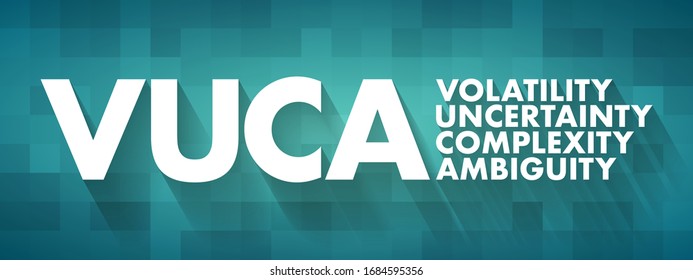 VUCA Volatility, Uncertainty, Complexity, Ambiguity - Conflates Four Distinct Types Of Challenges That Demand Four Distinct Types Of Responses, Acronym Text Concept Background