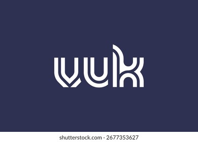 VUK Creative Unique Modern Letter Logo Design. Elegant Monogram Logo Design with Decorative Elements and Typography
