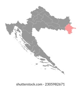 Vukovar Srijem сounty map, subdivisions of Croatia. Vector illustration.