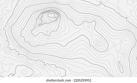 The Vulcan. Black on white contours vector topography stylized height of the lines. The concept of a conditional geography scheme and the terrain path. Wide. Map on land vector terrain Illustration.