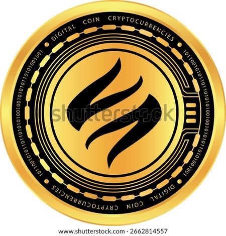 vulcan forged-pyr cryptocurrency logos on abstract background. 3d illustrations.