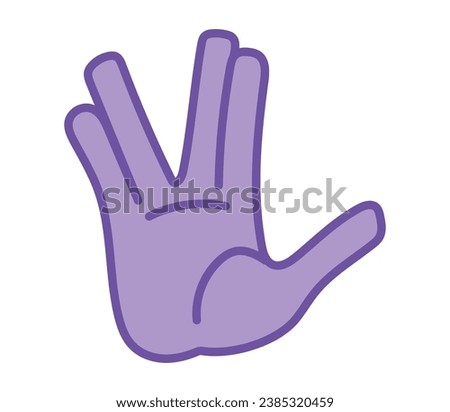 vulcan gesture in purple hand vector isolated