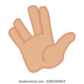 vulcan hand illustration vector isolated