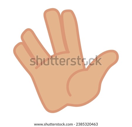 vulcan hand illustration vector isolated