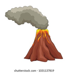 Vulcan with lava and smoke