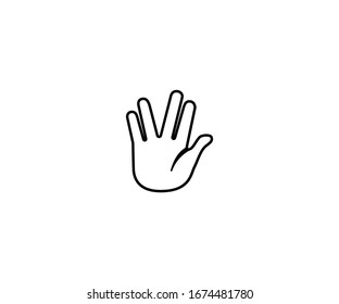 Vulcan salute emoji vector isolated icon illustration. Vulcan salute emoticon