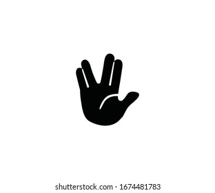 Vulcan salute emoji vector isolated icon illustration. Vulcan salute emoticon