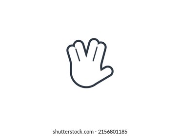 Vulcan Salute Gesture Emoticon. Vector Vulcan Salute Emoji