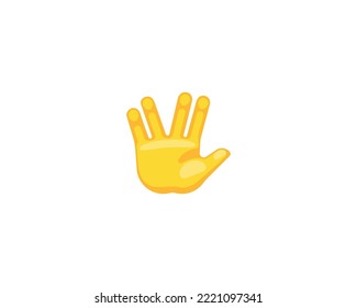 Vulkan Salute Gesture Emoticon. Vektor Vulkan Salute Emoji