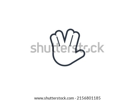 Vulcan Salute Gesture Emoticon. Vector Vulcan Salute Emoji