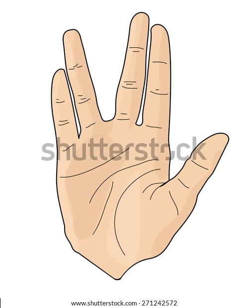 Vulcan Salute Hand Gesture Raised Hand Stock Vector (Royalty Free ...