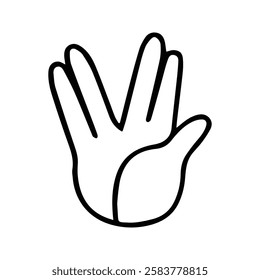 Vulcan Salute Icon. Hand Gestures. Vulcan Salute Illustration Vector.