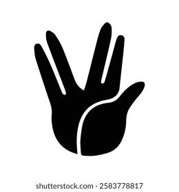 Vulcan Salute Icon. Hand Gestures. Vulcan Salute Illustration Vector.