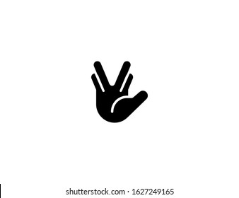 Vulcan Salute vector flat icon. Isolated vulcan salute hand emoji illustration 