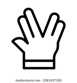 Vulcan Salute vector icon on white background