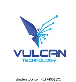 Design mit dem Logo für vulkanische Technologie, einfach modern und technologisch
