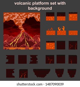 vulcanic blocks for platform game