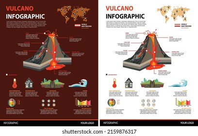 Vulcano Infographic Illustration Light and Dark