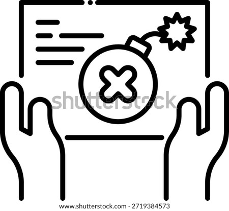 Vulnerability Assessment Icon: Bomb Threat in Cybersecurity