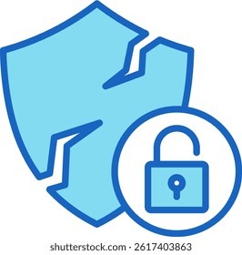 Vulnerability Icon Blue Vector Illustration