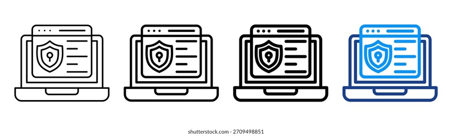 Conjunto de Colección de contorno diferente de ícono de vulnerabilidad