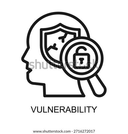 Vulnerability icon line vector illustration