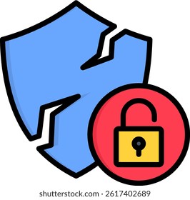 Vulnerability Icon Lineal Color Vector Illustration