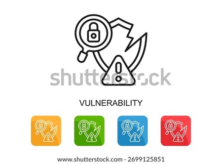 Vulnerability Icon Multi Color Vector Illustration