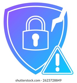 Vulnerability icon represented by Vulnerability symbol gradient style.