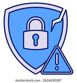 Icono de vulnerabilidad representado por el símbolo de vulnerabilidad Estilo azul.