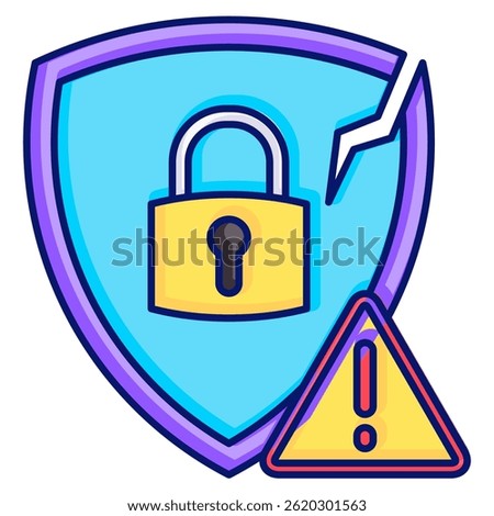 Vulnerability icon represented by Vulnerability symbol Lineal Color style.
