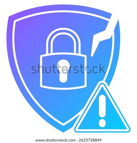 Vulnerability icon represented by Vulnerability symbol gradient style.