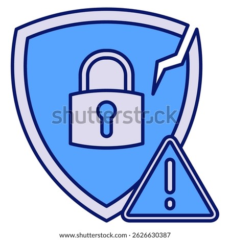 Vulnerability icon represented by Vulnerability symbol Blue style.