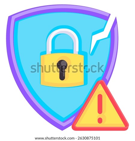 Vulnerability icon represented by Vulnerability symbol Flat style.