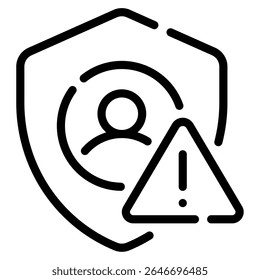 Icono de la vulnerabilidad, para el Web, el App, la infografía, el etc