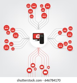 Vulnerability, Locked Devices, Encrypted Files, Lost Documents, Ransomware Attack - Failed, Vulnerable Network Threat Protection - IT Security, Corporate Networking Concept Design, Vector illustration
