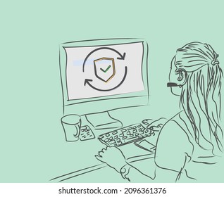 Vulnerability Management Icon Show Customer Support Girl