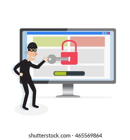 Vulnerability search. Protection against hacker concept.