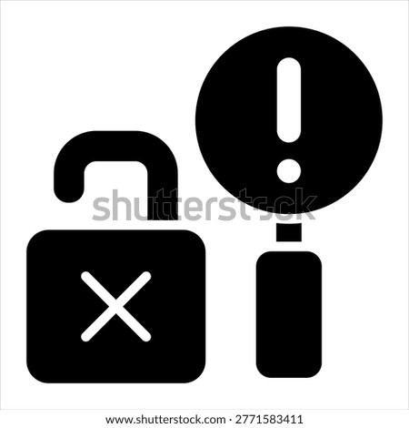 Vulnerability Single Icon Glyph Black