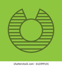 Vulnerability symbol color linear icon. Unprotected abstract metaphor. Thin line contour symbols on color background. Vector illustration