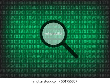 Vulnerability text in search symbol with decimal number background