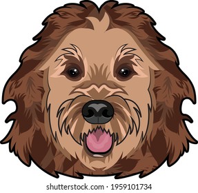 Vulnerable native breed vector dog portrait 