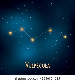 Vulpecula constellation in starry night sky.