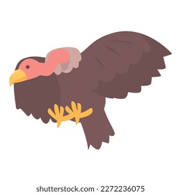 Vulture attack icon cartoon vector. Nature bird. African griffon