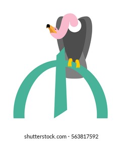 vulture and Azerbaijani manat symbol money. Inflation in Azerbaijan business illustration
