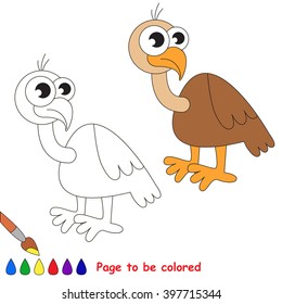 Vulture to be colored. Coloring book for children. Visual game.