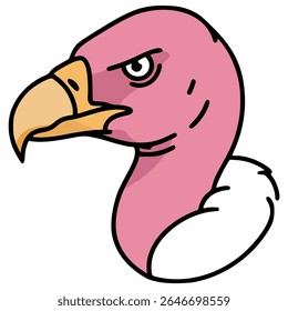 abutres cabeça de ave selvagem fauna cor plana vetor ilustração modelo design