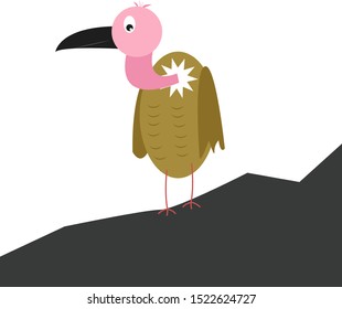 Vulture bird, illustration, vector on white background.