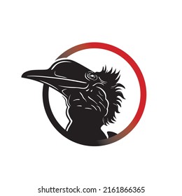 vulture bird logo silhouette of cruel bird face, vector illustrations