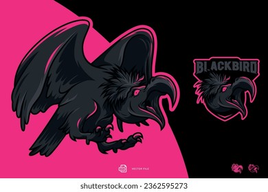 Vulture Bird vector mascot logo design with modern illustration concept style for badge. illustration for sport or esport team.